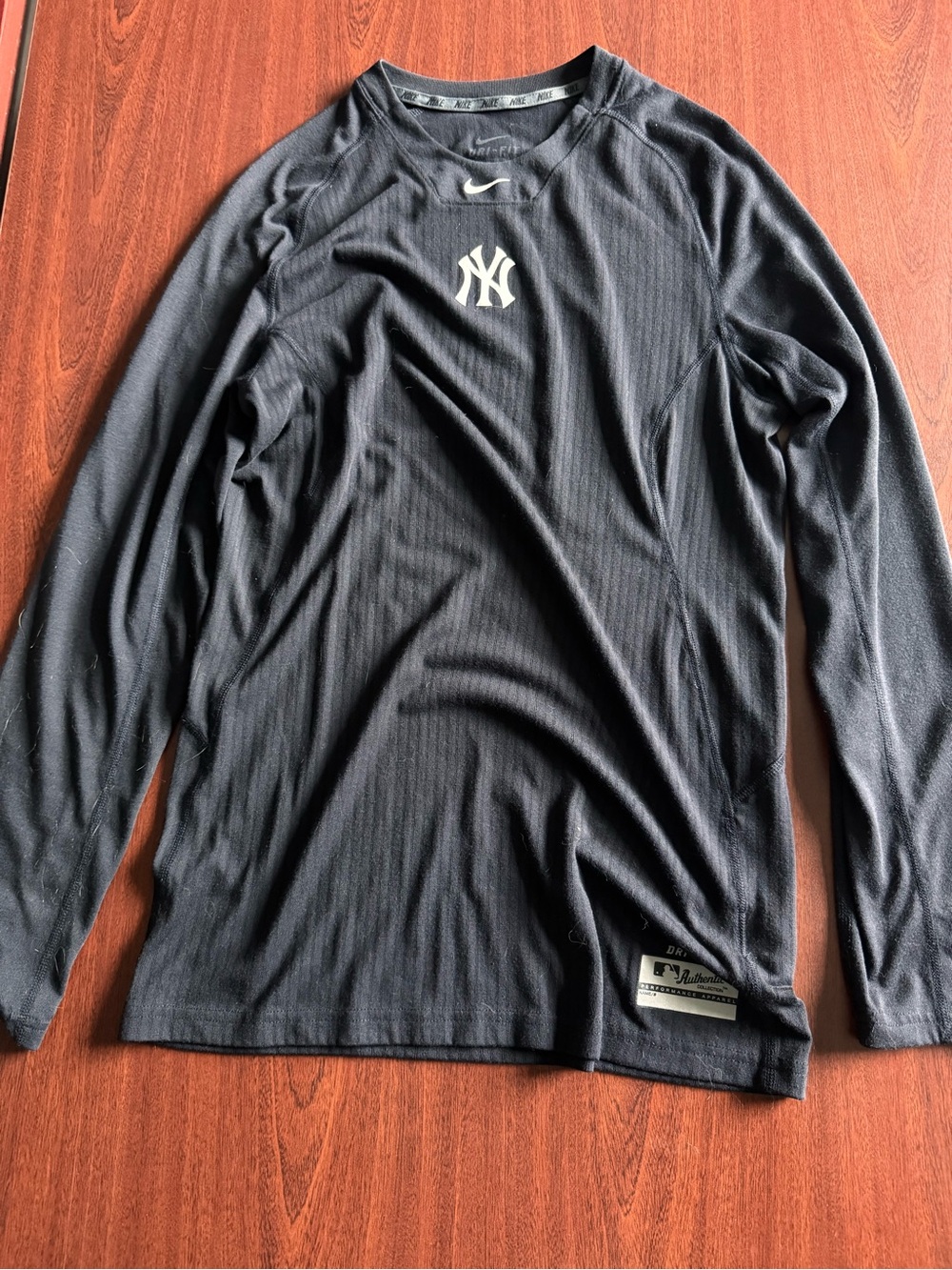 Nike Black Long-Sleeve Performance Top with NY Logo